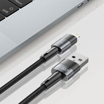 USB-A - iPhone Lightning cable 12W 2.4A 2m - gray - Carlat