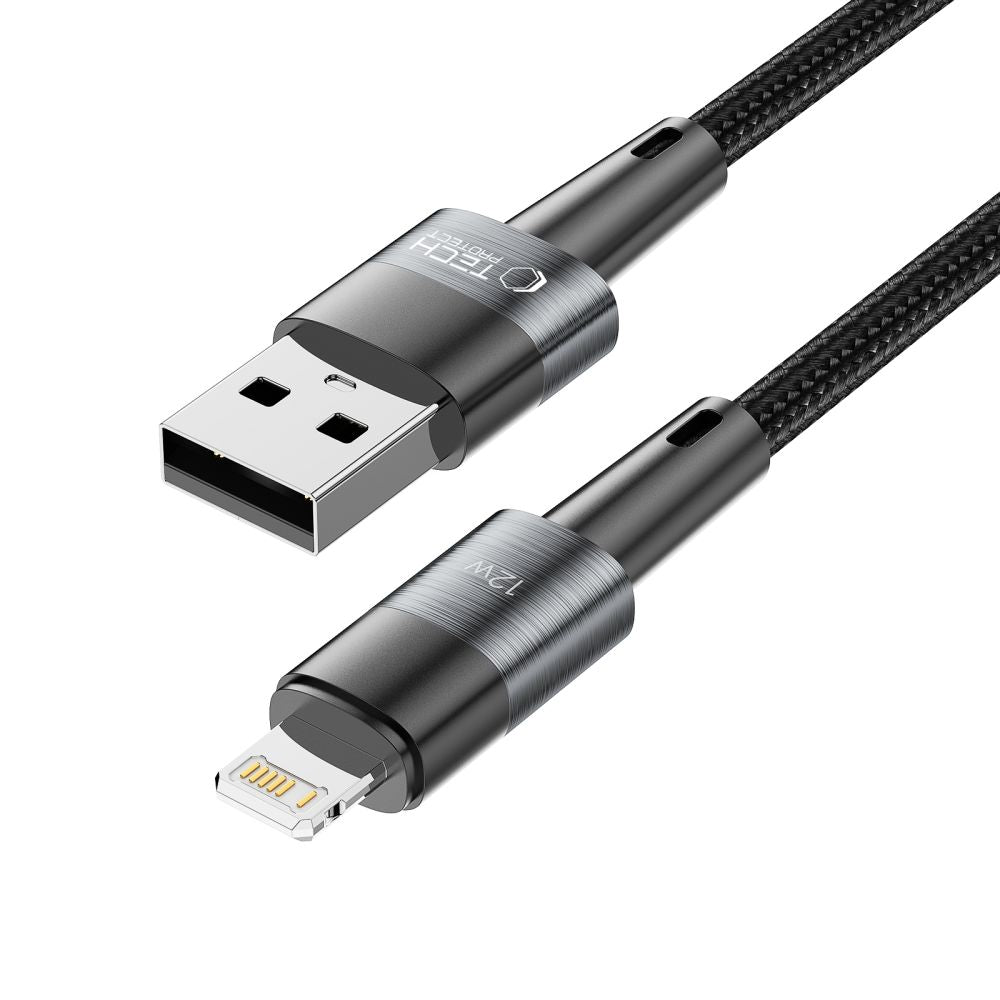 USB-A - iPhone Lightning cable 12W 2.4A 2m - gray - Carlat