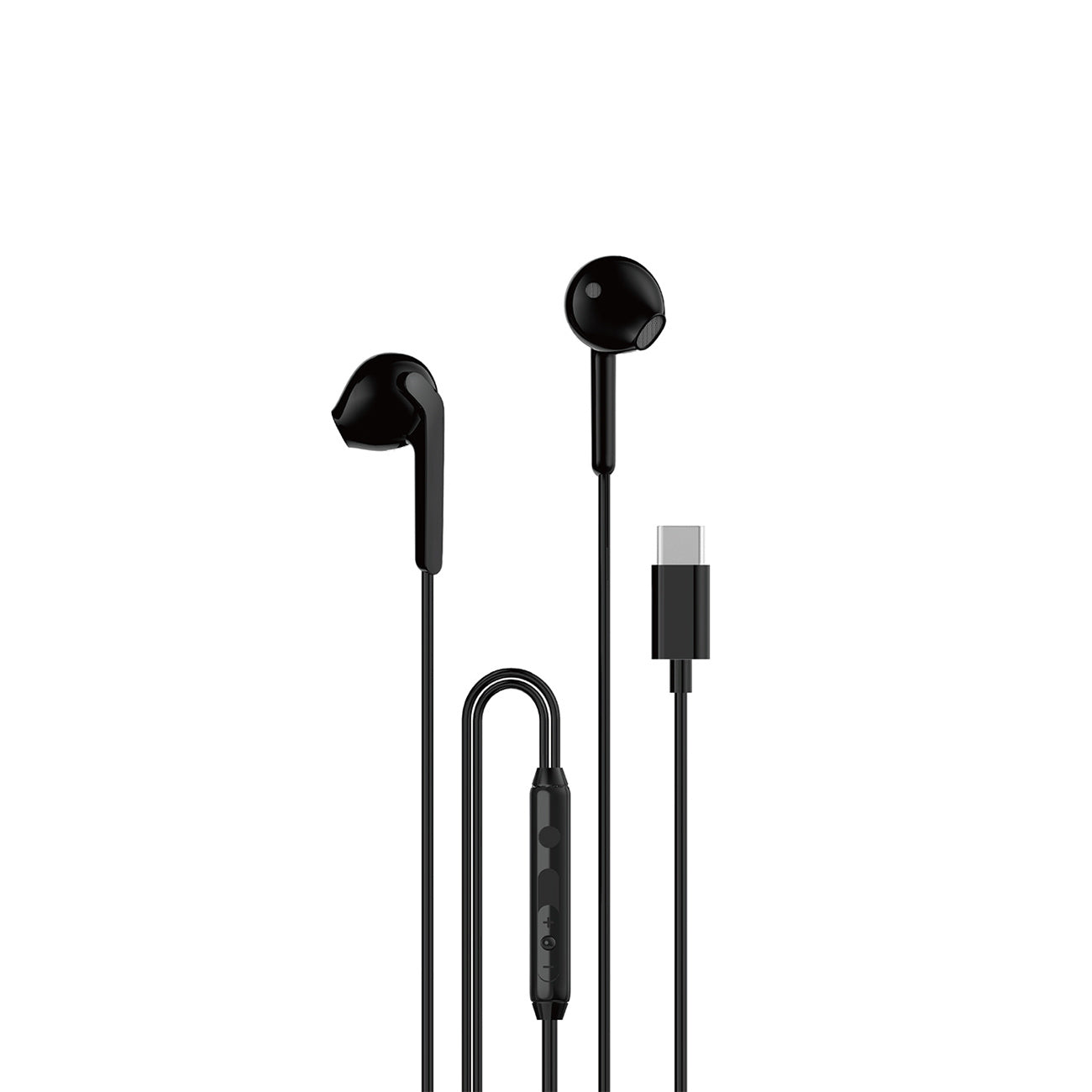 USB-C 1.2m wired in-ear headphones - black - Carlat