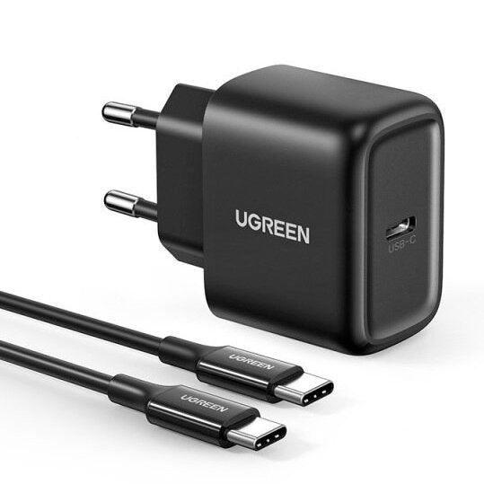 USB-C 25W PD + USB-C 2m black power charger - Carlat