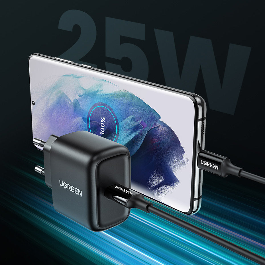 USB-C 25W PD + USB-C 2m black power charger - Carlat