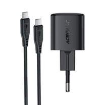 USB-C 30W GaN wall charger with USB-C - Lightning 1.2m cable - black - Carlat