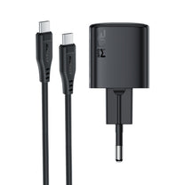 USB-C 30W GaN wall charger with USB-C - Lightning 1.2m cable - black - Carlat
