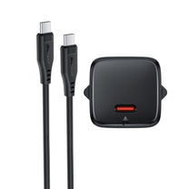 USB-C 30W GaN wall charger with USB-C - Lightning 1.2m cable - black - Carlat