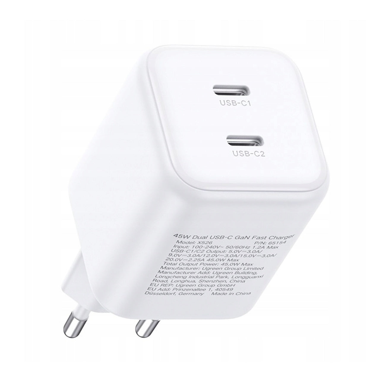 USB-C GaN 45W wall charger - white - Carlat