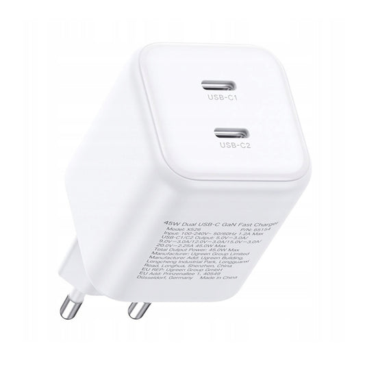 USB-C GaN 45W wall charger - white - Carlat