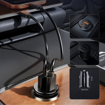 USB-C USB-A 30W car charger - black - Carlat