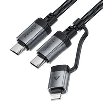 USB-C - USB-C / Lightning cable 60W 480Mb/s 3A 1.2m - black - Carlat