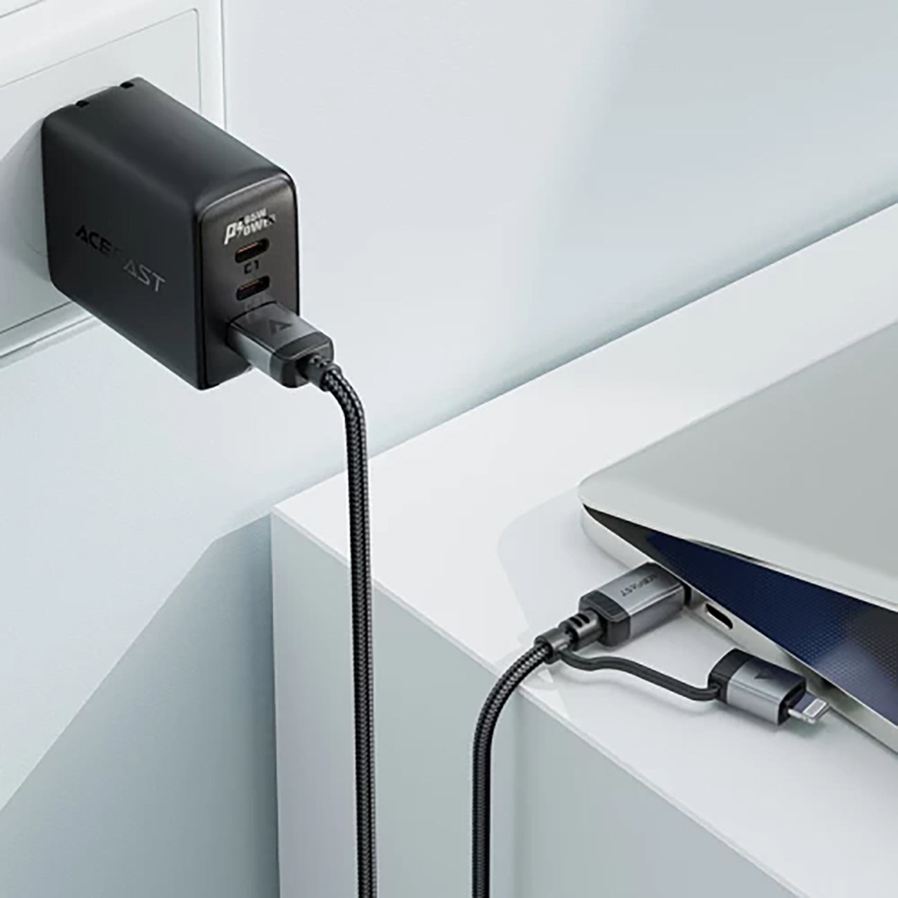 USB-C - USB-C / Lightning cable 60W 480Mb/s 3A 1.2m - black - Carlat