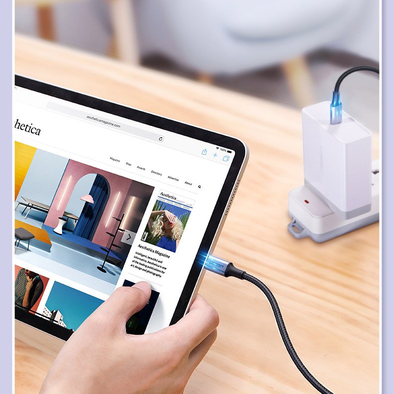 USB-C cable - USB-C Power Delivery Quick Charge 1m - grey - Carlat