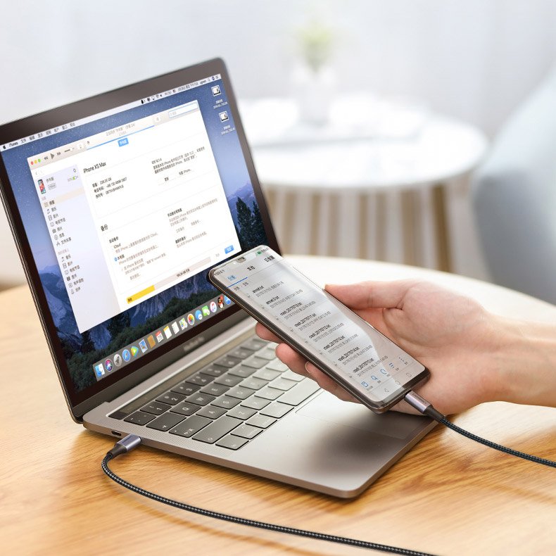 USB-C cable - USB-C Power Delivery Quick Charge 1m - grey - Carlat
