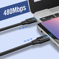 USB-C cable for charging and data transfer 3A 1.5m black - Carlat
