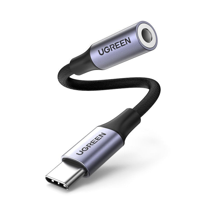USB-C headphone adapter for 3.5mm Mini Jack 10cm - black - Carlat