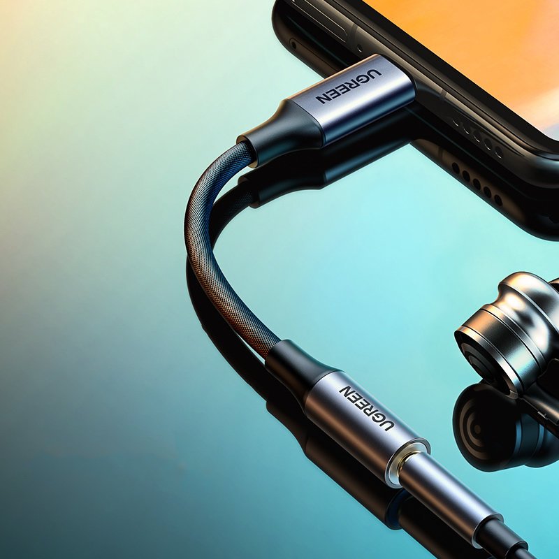 USB-C headphone adapter for 3.5mm Mini Jack 10cm - black - Carlat