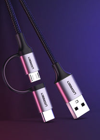 USB Cables – 2in1 Cable, strong braided cable USB - Carlat