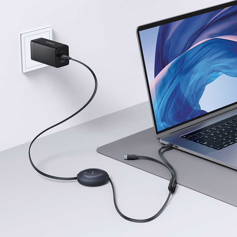 USB Cables – 2in1 USB-C retractable cable 100W 1.2m - Carlat