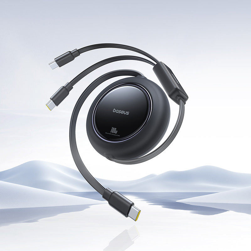 USB Cables – 2in1 USB-C retractable cable 100W 1.2m - Carlat