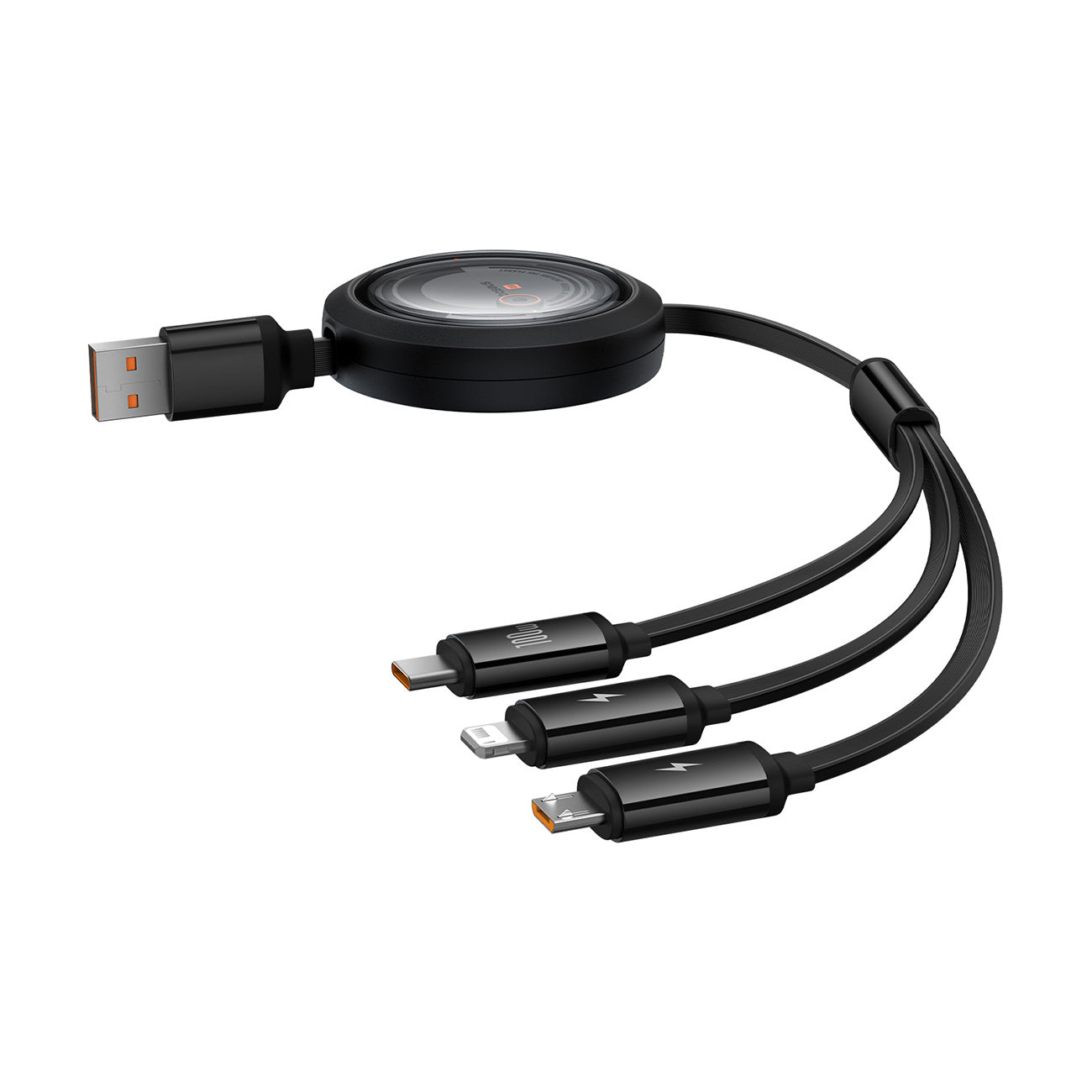 USB Cables – 3in1 retractable cable USB-A - MicroUSB/Lightning/USB-C 100W - Carlat