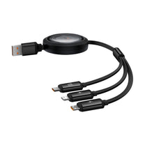 USB Cables – 3in1 retractable cable USB-A - MicroUSB/Lightning/USB-C 100W - Carlat