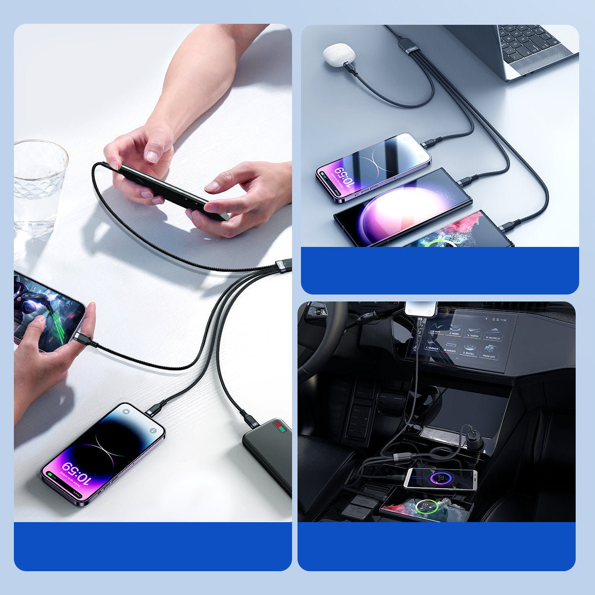 USB Cables – 4in1 Cable USB-A - 2x USB-C iPhone - Carlat