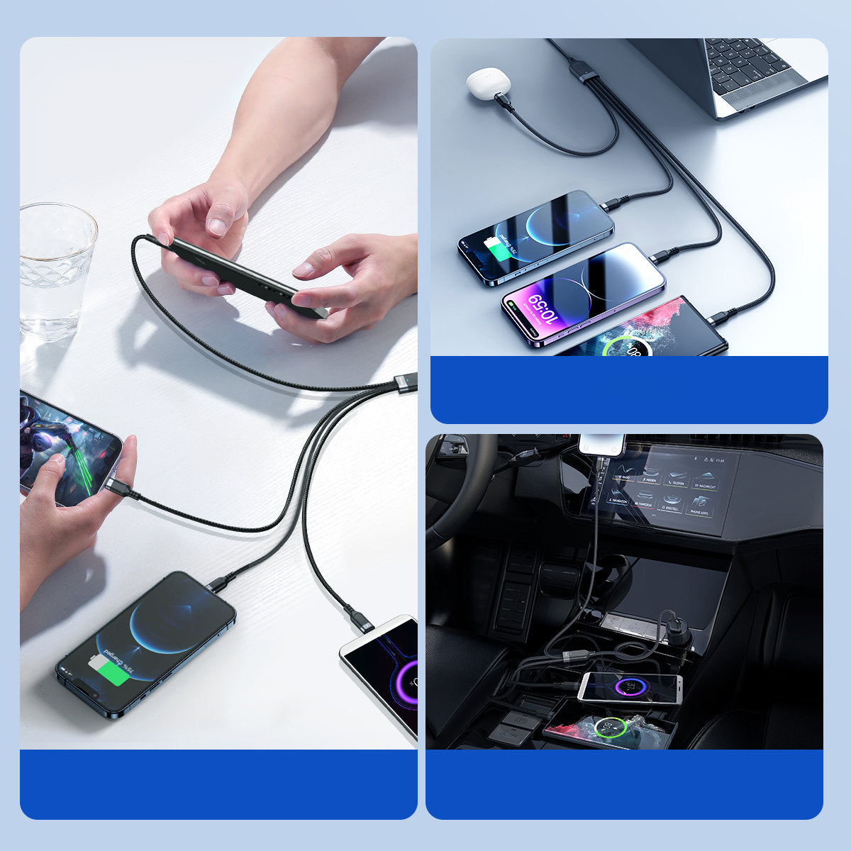 USB Cables – 4in1 Cable USB-A - USB-C 2x iPhone - Carlat