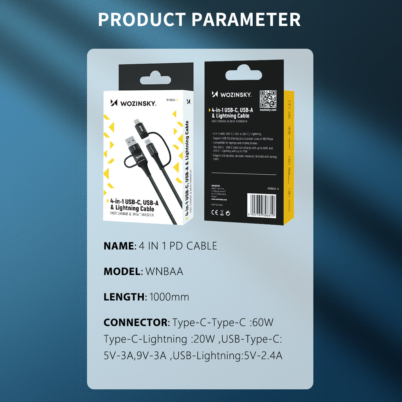 USB Cables – 4in1 Universal cable 2x USB-C 1x USB-A - Carlat