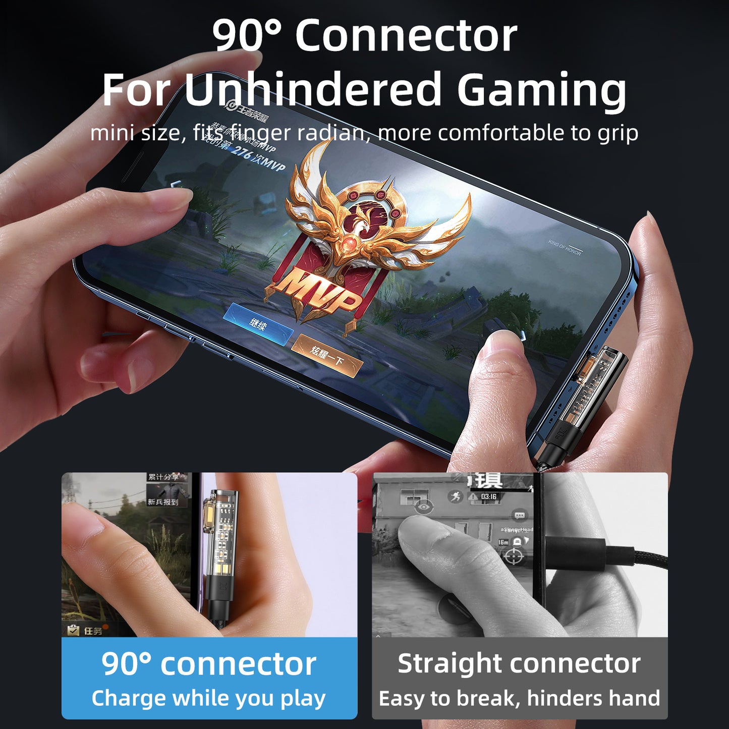 USB Cables – Angled cable for iPhone USB-A - Ligtning - Carlat