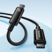 USB Cables – Braided USB-C cable 480Mb/s 240W Tungsten Gold - Carlat