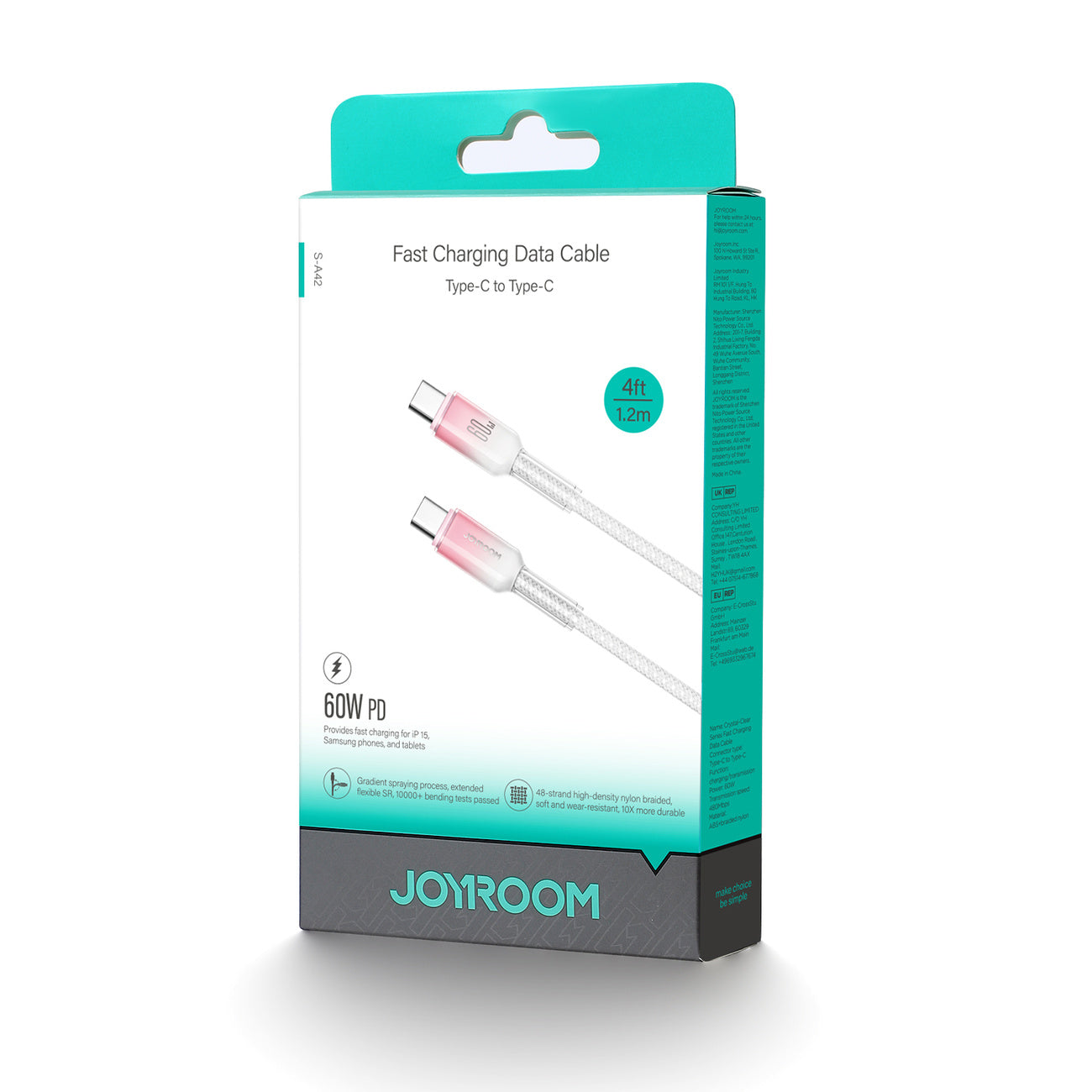 USB Cables – Crystal-Clear Series 60W USB-C - USB-C cable - Carlat