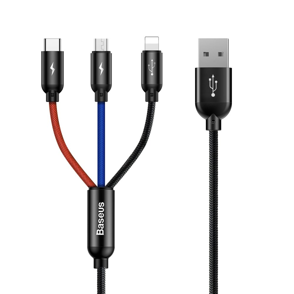 USB Cables – Durable cable 3in1 USB microUSB Iphone Lightning - Carlat