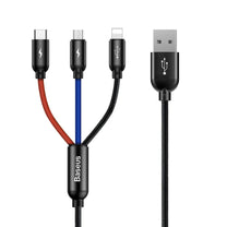 USB Cables – Durable cable 3in1 USB microUSB Iphone Lightning - Carlat