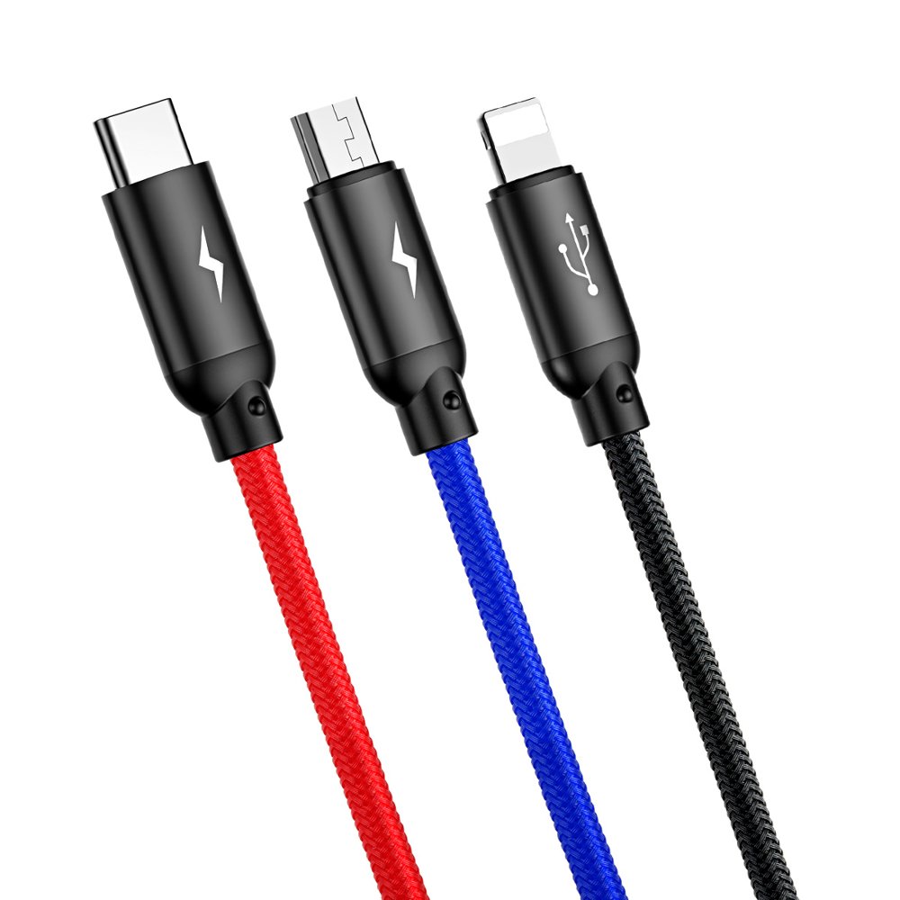 USB Cables – Durable cable 3in1 USB microUSB Iphone Lightning - Carlat