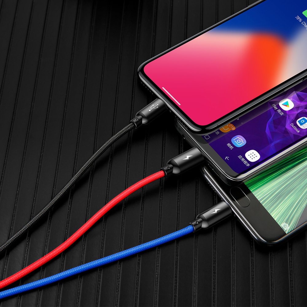 USB Cables – Durable cable 3in1 USB microUSB Iphone Lightning - Carlat
