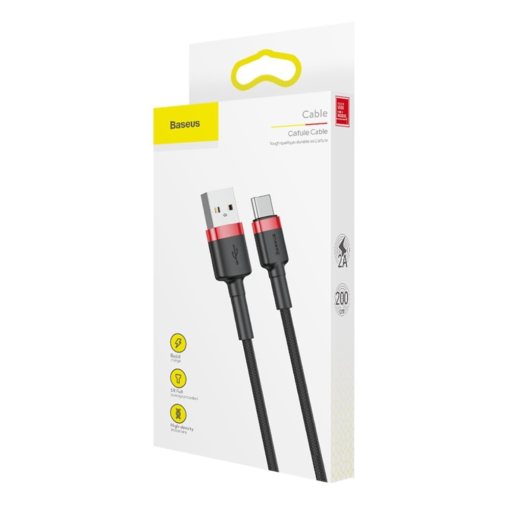 USB Cables – Durable flexible USB-C QC3.0 2A 2M red - Carlat