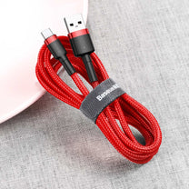 USB Cables – Durable flexible USB-C QC3.0 3A 0.5M red - Carlat
