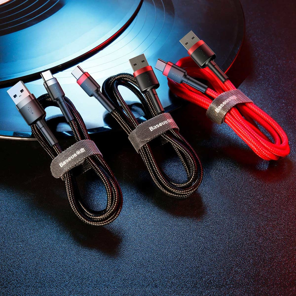 USB Cables – Durable flexible USB-C QC3.0 3A 1M red - Carlat