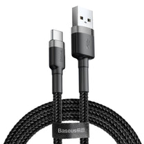 USB Cables – Durable nylon cable USB-C 2A 3M black - Carlat