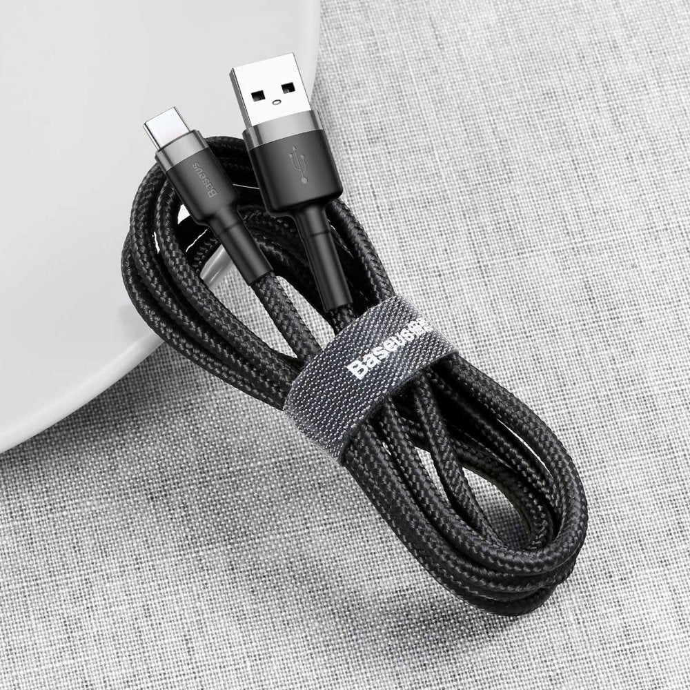 USB Cables – Durable nylon cable USB-C 2A 3M black - Carlat