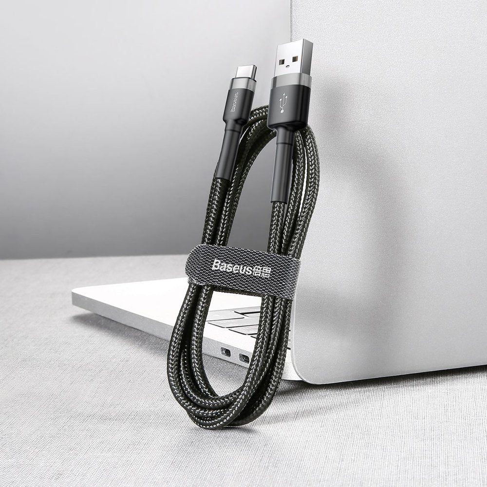 USB Cables – Durable nylon cable USB-C 2A 3M black - Carlat
