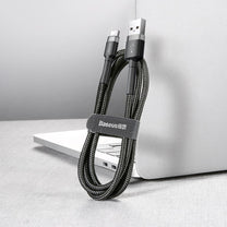 USB Cables – Durable nylon cable USB-C 2A 3M black - Carlat