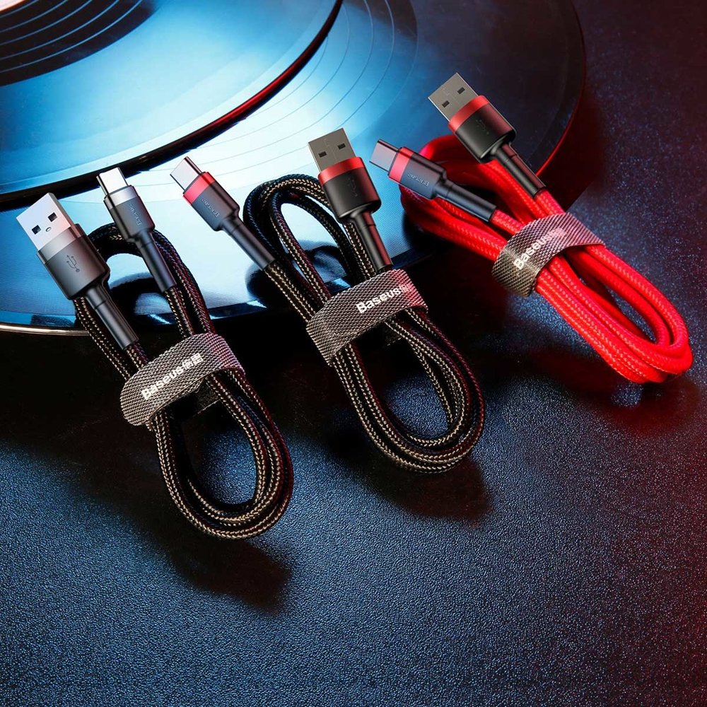 USB Cables – Durable nylon cable USB-C 2A 3M black - Carlat