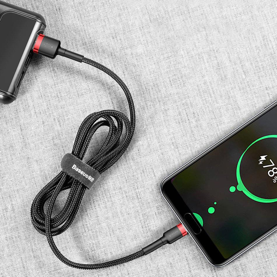 USB Cables – Durable nylon cable USB-C 2A 3M black - Carlat