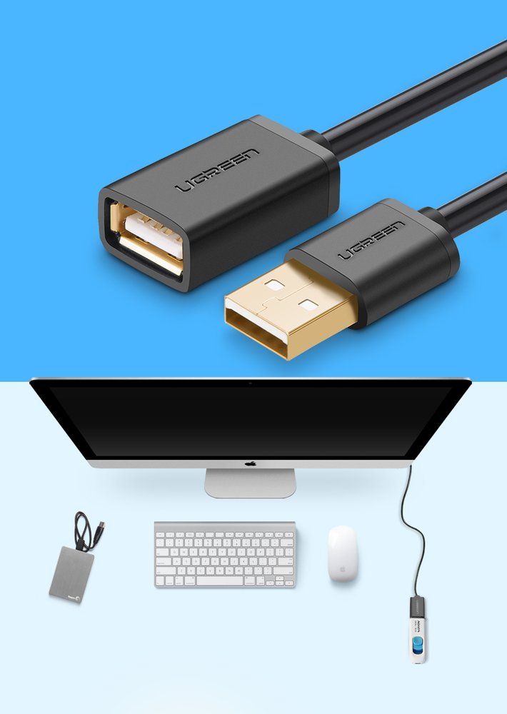 USB Cables – Extension cable for USB cable, 2m, black - Carlat