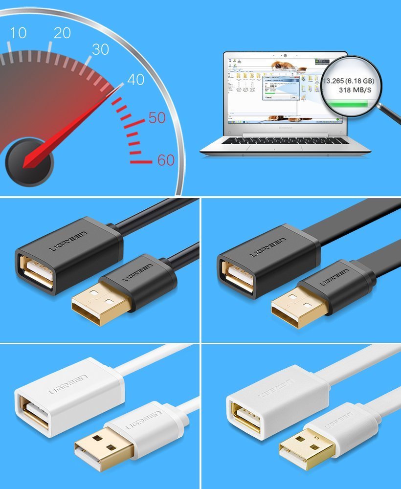 USB Cables – Extension cable for USB cable, 2m, black - Carlat