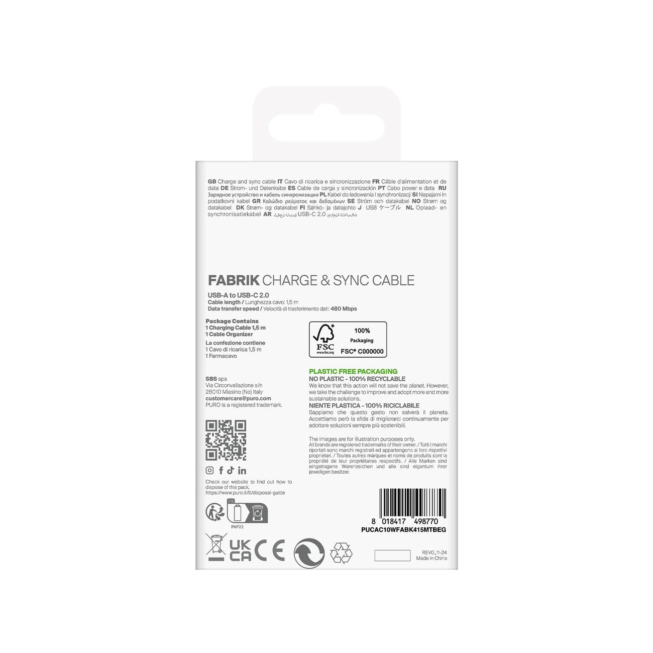 USB Cables – Fabrik 10W 1.5m braided USB-A - USB-C - Carlat