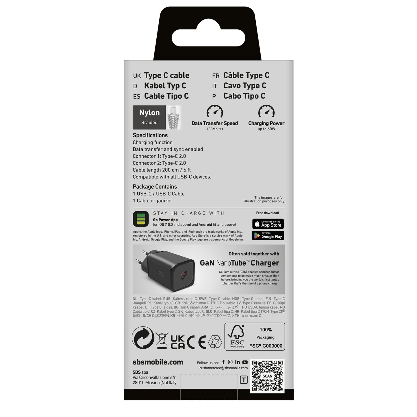 USB Cables – PD USB-C cable 60W 2m - gray - Carlat