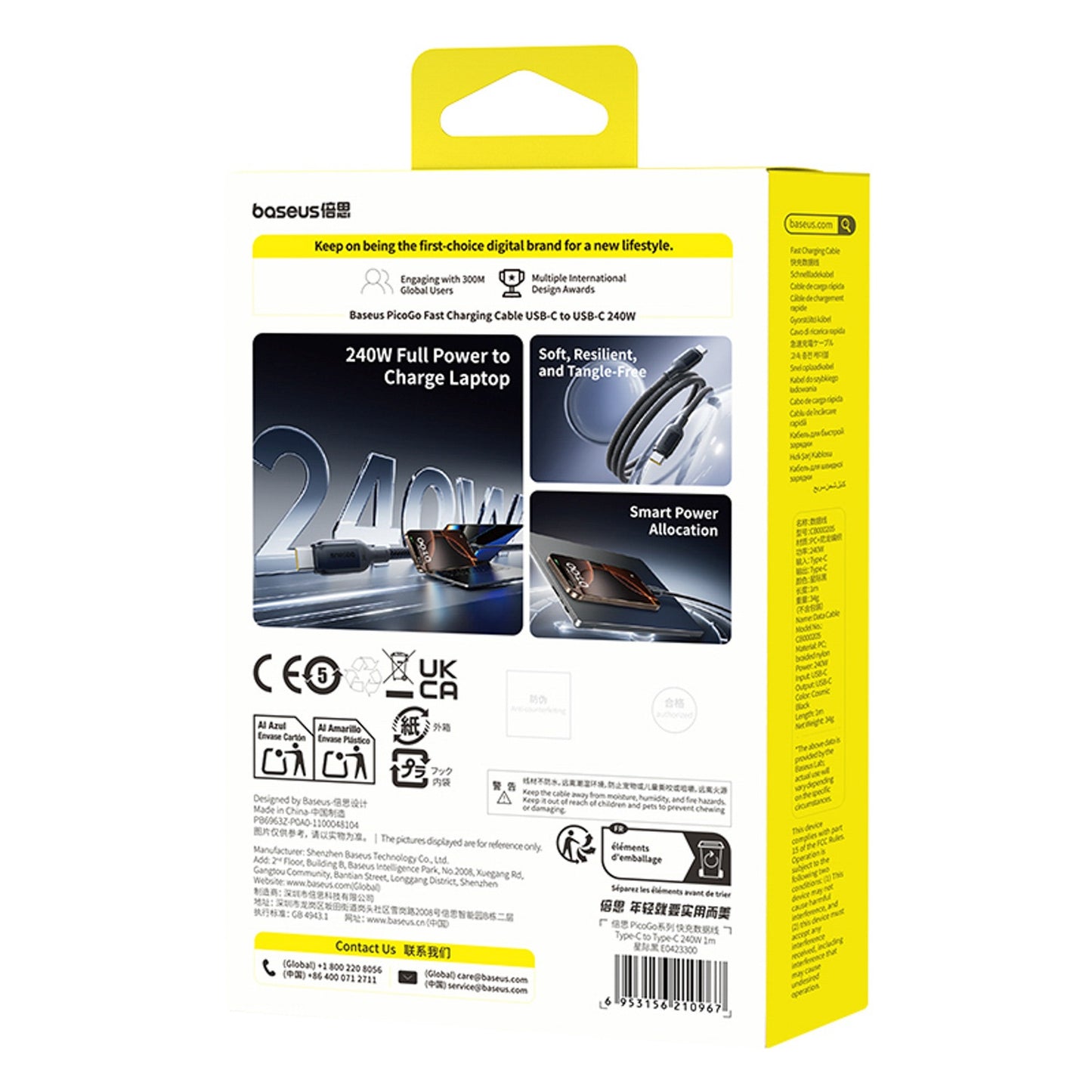 USB Cables – PicoGo Fast Charging USB-C cable 240W 1m - Carlat