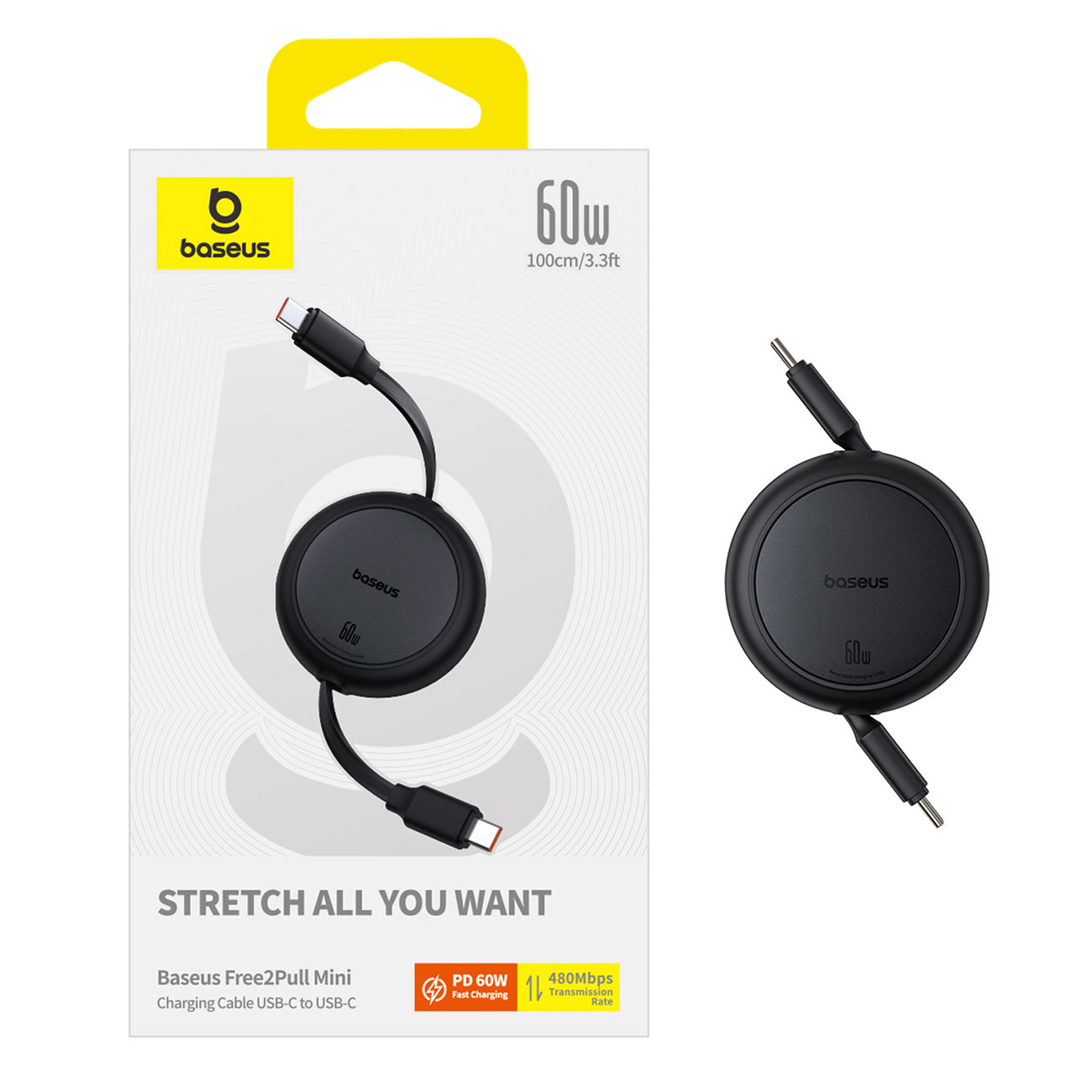 USB Cables – Retractable USB-C Free2Pull cable 60W 1m - Carlat