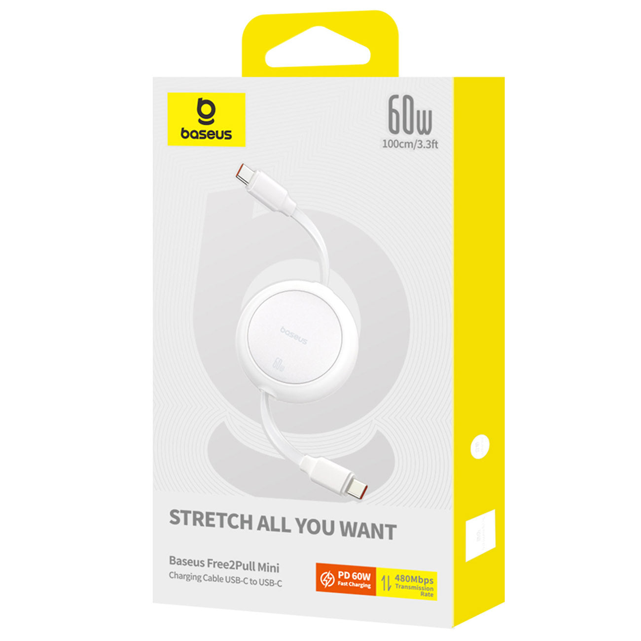 USB Cables – Retractable cable USB-C Free2Pull 60W 1m - Carlat