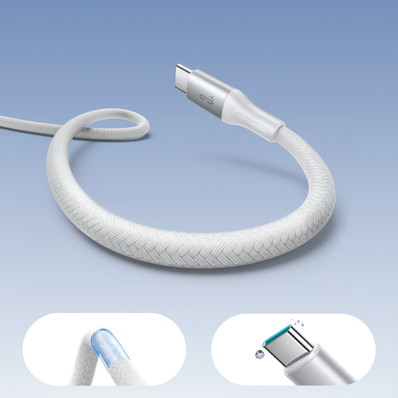 USB Cables – S-A28 braided cable USB-A - USB-C 3A - Carlat